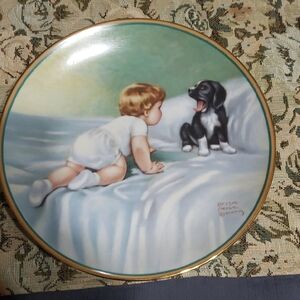 Vintage Bessie Pease Gutmann" WHO'S SLEEPY" Collectible Plate,